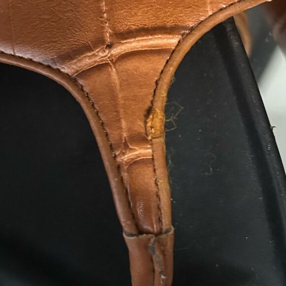 Who What Wear Brown Croc-Embossed Sandals - Picture 3 of 7